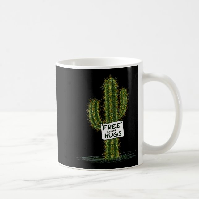 Cactus Cacti Funny Art Humor Sweet Hugs  Kaffeetasse (Rechts)