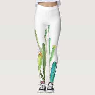Cactus Cacti Grüne Wasserfarbe Natur botanisch Leggings