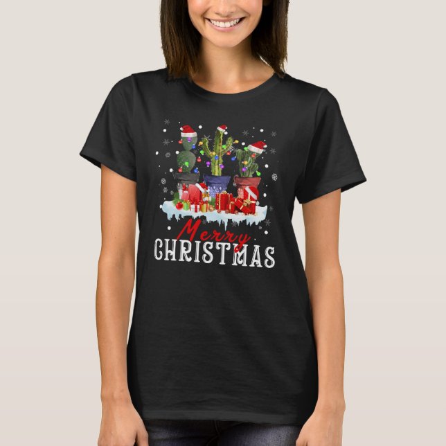 Cactus Christmas Shirt Light Weihnachtsmannmütze P (Vorderseite)
