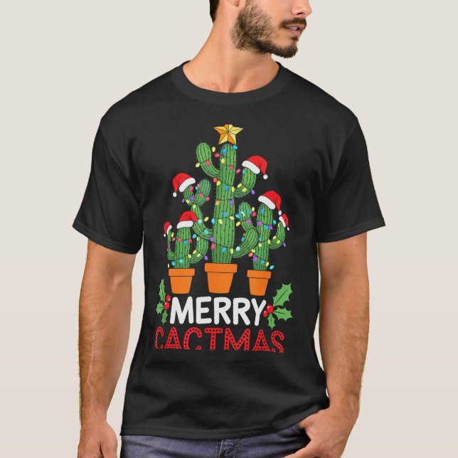 Cactus Christmas Tree Funny Merry Cactmas Cactus M T-Shirt (Vorderseite)