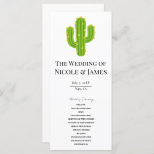 Cactus Coeur Jaune Fiesta Love Wedding Programme
