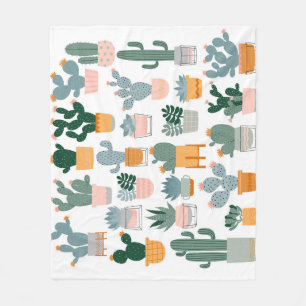 Cactus Collection in Pots Design Fleecedecke