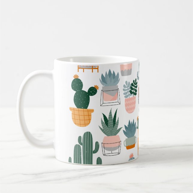 Cactus Collection in Pots Design Kaffeetasse (Links)