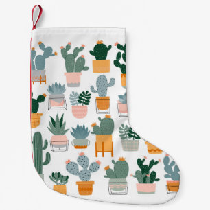 Cactus Collection in Pots Design Kleiner Weihnachtsstrumpf
