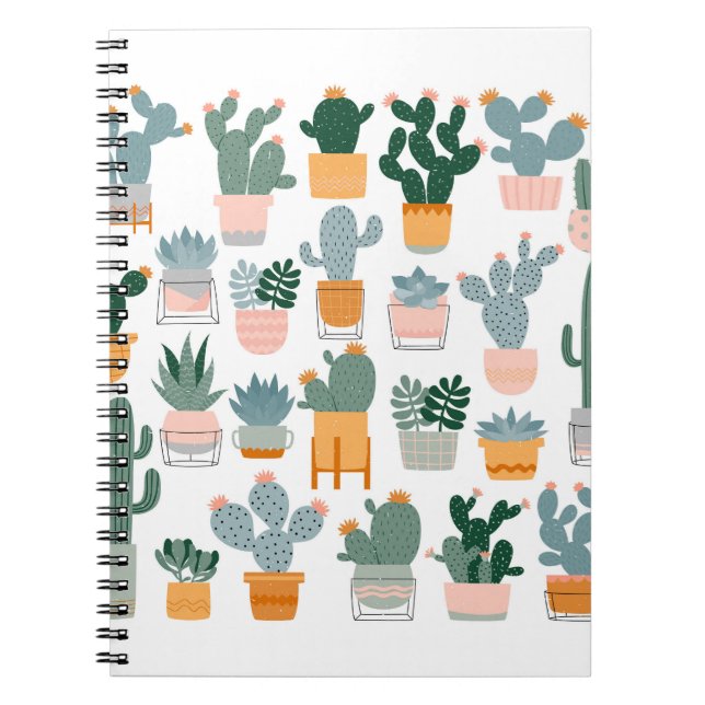 Cactus Collection in Pots Design Notizblock (Vorderseite)