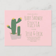 Cactus Cupcakes Pink Baby Dusche Einladung