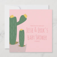 Cactus Cupcakes Pink Baby Dusche Vielen Dank