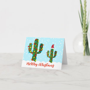 Cactus de Noël, Carte de Noël de Cactus Décoré
