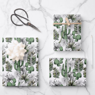 Cactus Desert Pattern Geschenkpapier Set
