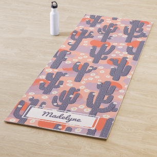 Cactus Desert Sun Botanical Floral Personalisiert Yogamatte