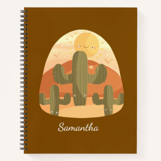 Cactus Desert With Sun Notizbuch