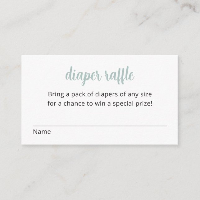 Cactus Diaper Raffle Card, Fiesta Baby Shower Begleitkarte (Vorderseite)