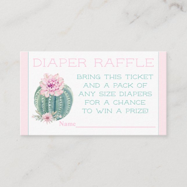 Cactus Diaper Raffle Tickets (Vorderseite)