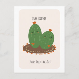 Cactus Doodle Valentinstag  Postkarte