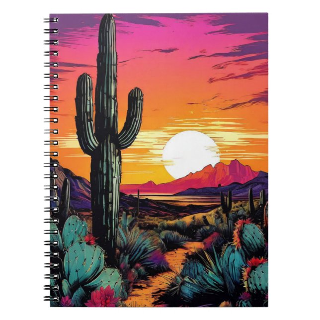 Cactus du désert Abstrait | Journal carnet (Devant)