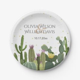 Cactus Elegant Wedding Pappteller
