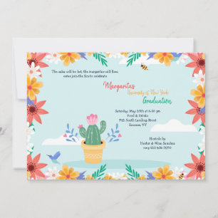 Cactus en fleur Graduation Invitation
