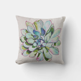 Cactus erthy natural tones oil painting kissen