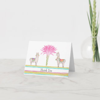 Cactus et Llama Carte de remerciements