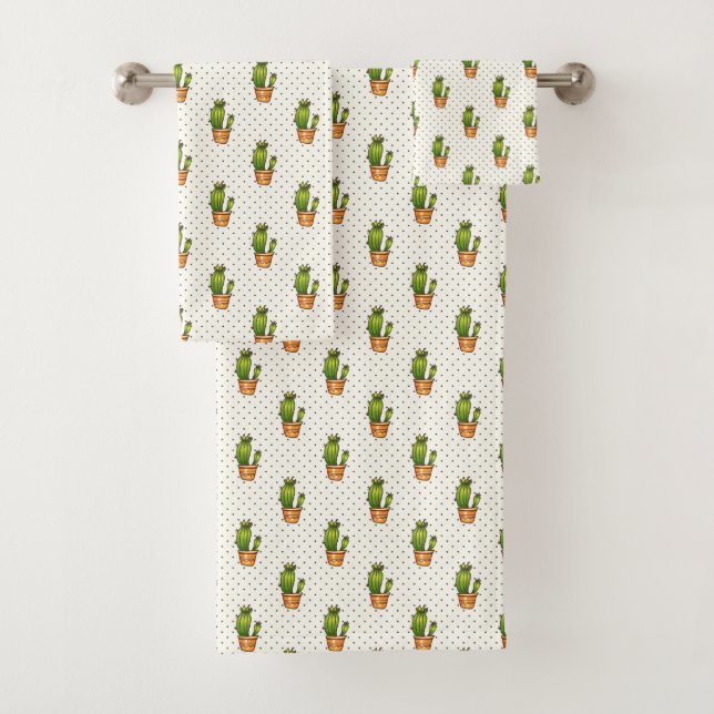 Cactus et motif de point succulent de Polk (En situation)