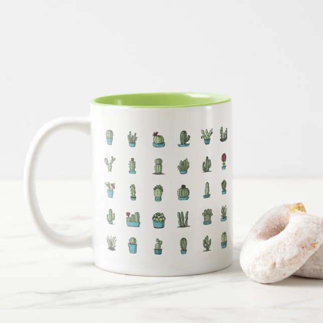 Cactus et tasse de Succulents (Avec donut)