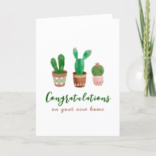 Cactus Félicitations Nouveau Accueil Carte de voeu