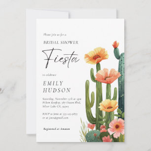 Cactus Fiesta Floral Brautparty Einladung