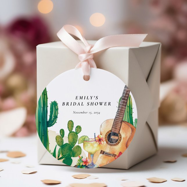 Cactus Fiesta Floral Brautparty Geschenkanhänger (Von Creator hochgeladen)