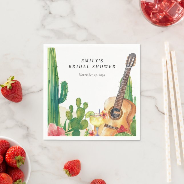 Cactus Fiesta Floral Brautparty Serviette (Beispiel)