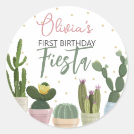 Cactus Fiesta Runder Aufkleber