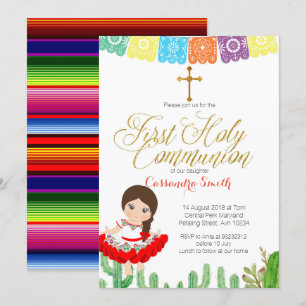 Cactus First Heilige Kommunion Einladung