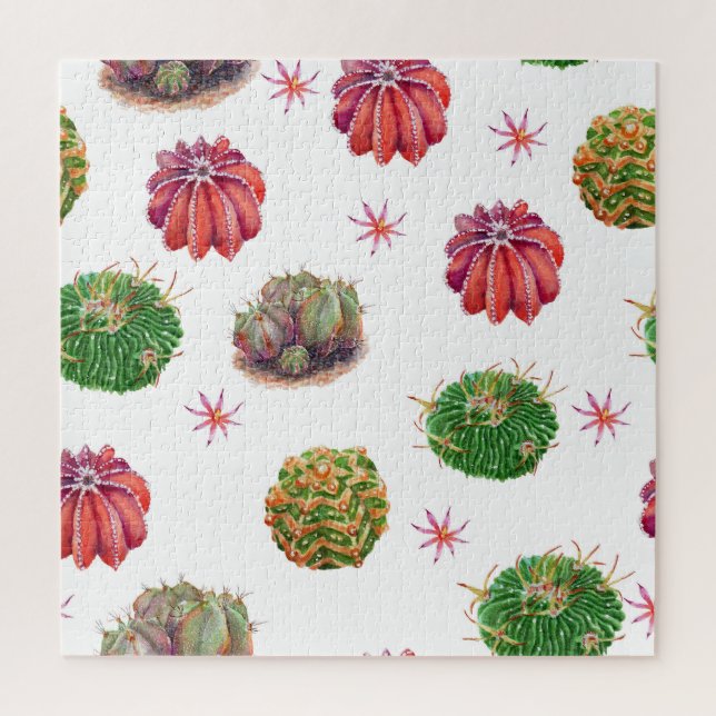 Cactus floral: Aquarellfarben (Vertikal)