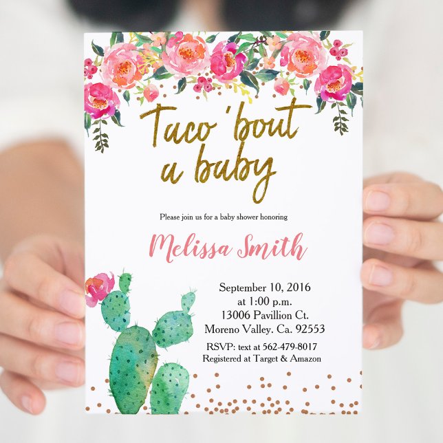 Cactus floral Baby Shower Taco Bout Baby Einladung (Von Creator hochgeladen)
