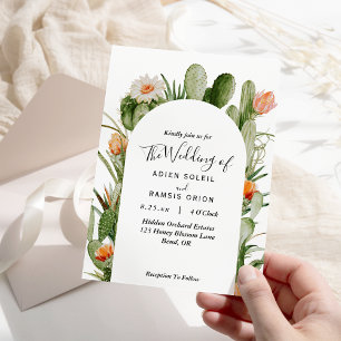 Cactus Floral Desert Faire-part de mariage