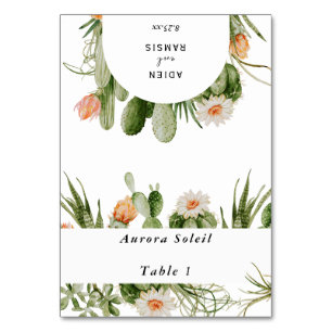 Cactus Floral Desert Mariage Carte Place pliable