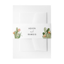 Cactus Floral Desert Wedding Einladungsbanderole