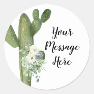 Cactus Floral Votre Message Ici Sticker