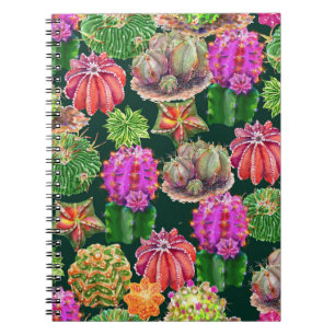 Cactus floral Watercolor Nahtloses Muster Notizblock