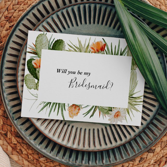Cactus Floral Wüste Bridesmaid Vorschlag Card Einladung (Von Creator hochgeladen)