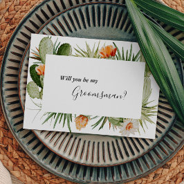 Cactus Floral Wüste Trauzeuge Vorschlag Card Einladung
