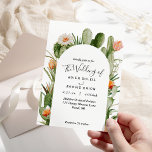Cactus Floral Wüste Wedding Einladung<br><div class="desc">Diese florale Wüstenhochzeit lädt zu einer modernen Wüstenhochzeit ein. Dieses Design zeichnet sich durch eine schwarze Kalligraphie mit rustikalem Kakteen, Pflanze, Sukkulenten und Kakteen aus, die in geometrischen Bogenrahmen auf einem klassisch hellen, weißen Hintergrund gehalten sind und im Frühling, im Sommer, im Herbst oder im Winter zu einer romantischen Hochzeit...</div>