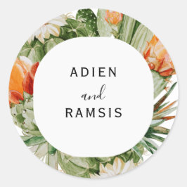 Cactus Floral Wüste Wedding Sticker