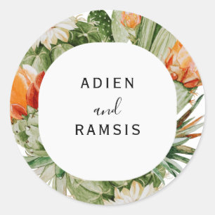 Cactus Floral Wüste Wedding Sticker