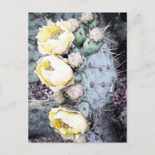 Cactus Flower Digital Tinte Postkarte