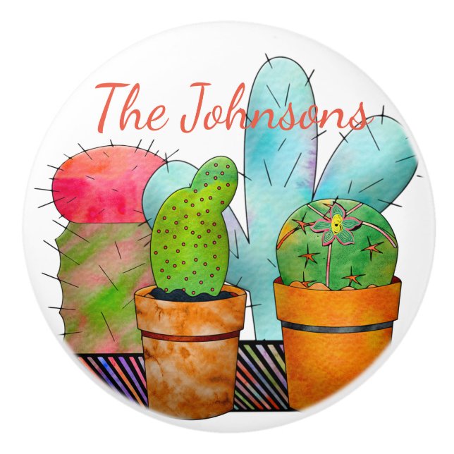 Cactus Garden Keramikknauf (Vorderseite)
