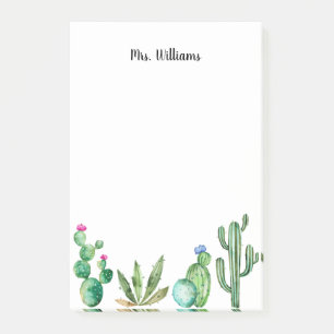 Cactus Garden Personalisiert Teacher Post-it Klebezettel