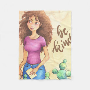 Cactus Girl Be Kind Fleecedecke