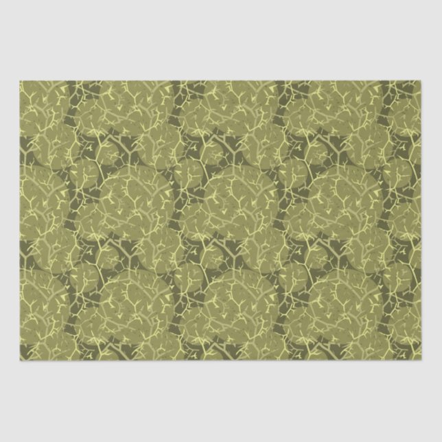Cactus Green Abstrakt Pattern Seidenpapier (Vorderseite)