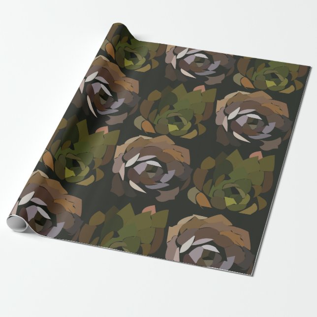 Cactus Green Botanical Cactus Geschenkpapier (Ungerollt)