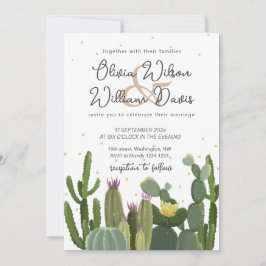 Cactus Greenery Wedding Einladung
